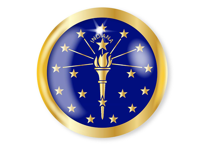 Indiana Flag Button