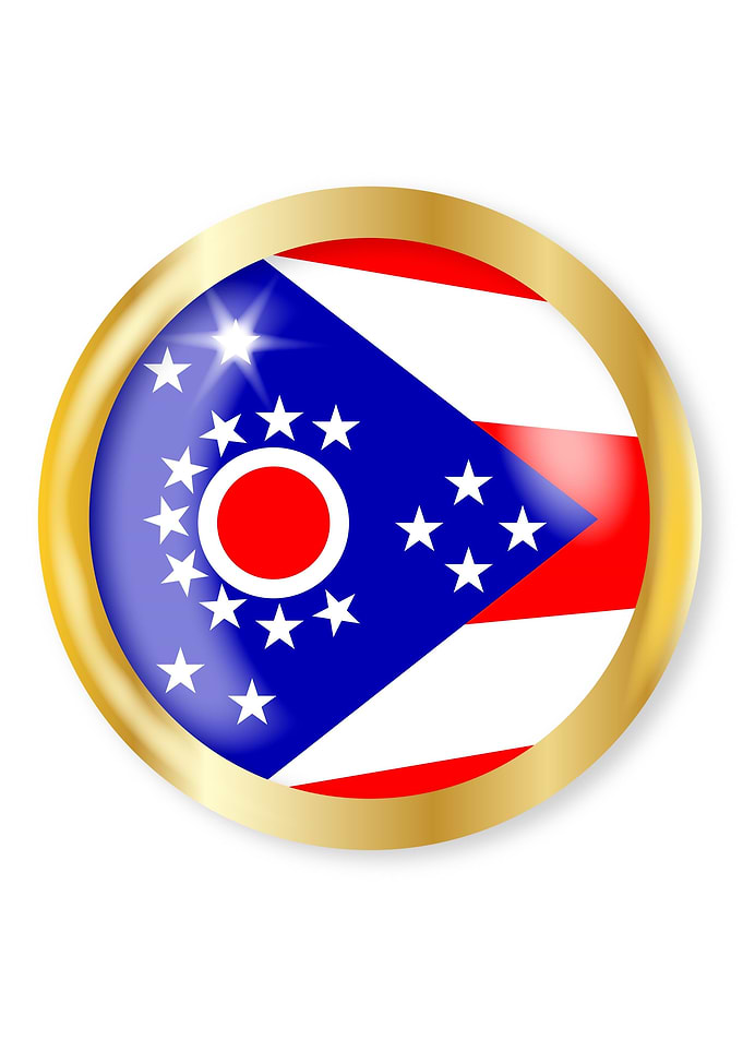 Ohio Flag Button