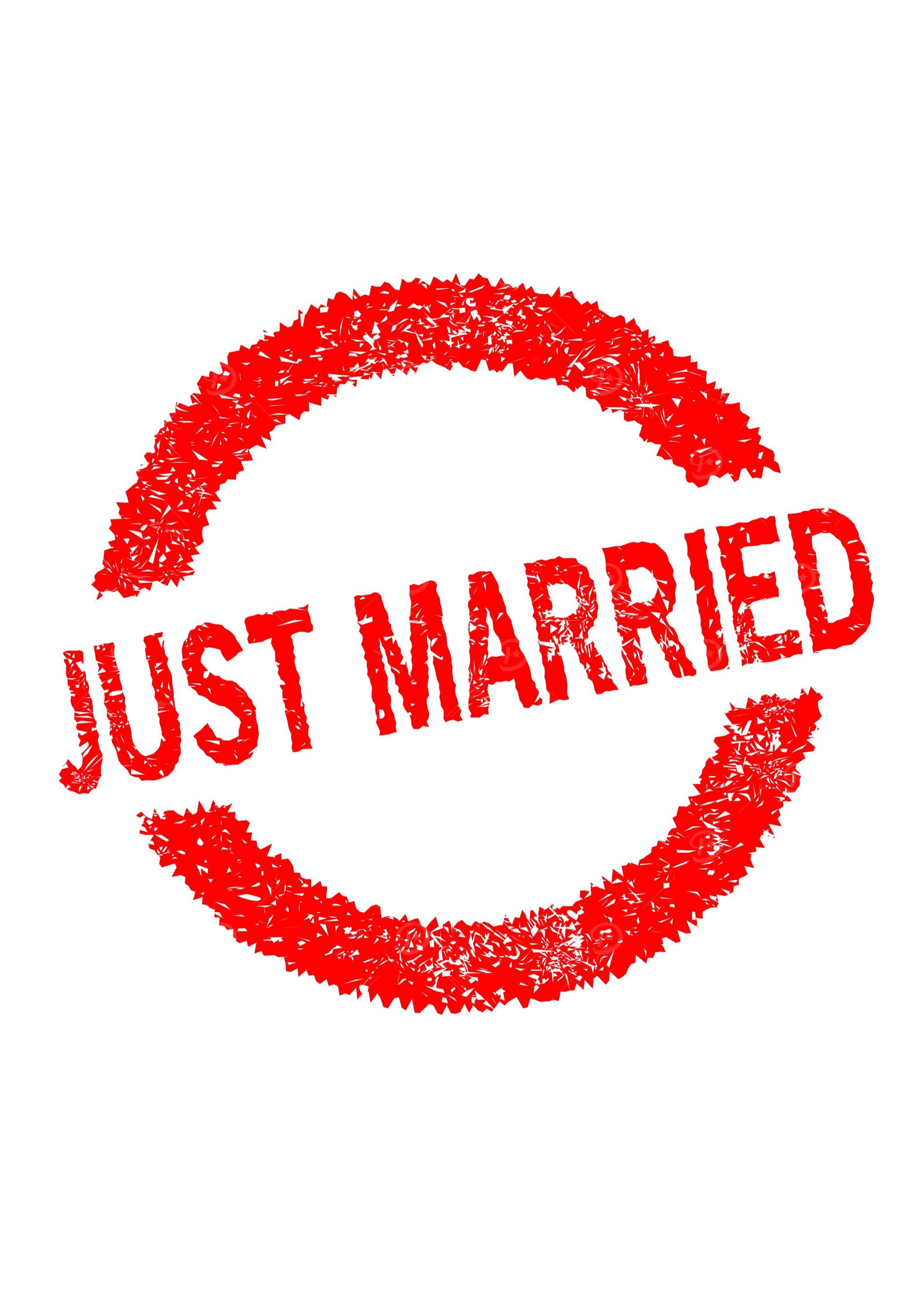 Just Married Rubber Stamp