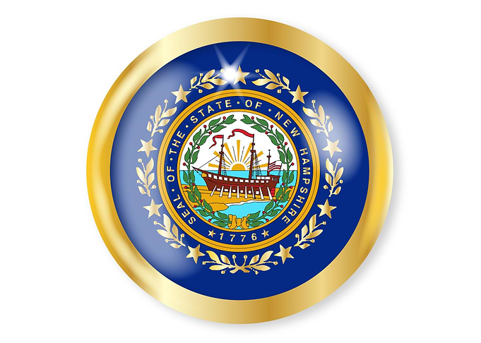 New Hampshire Flag Button