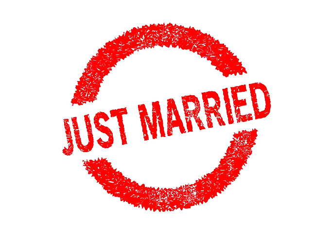 Just Married Rubber Stamp