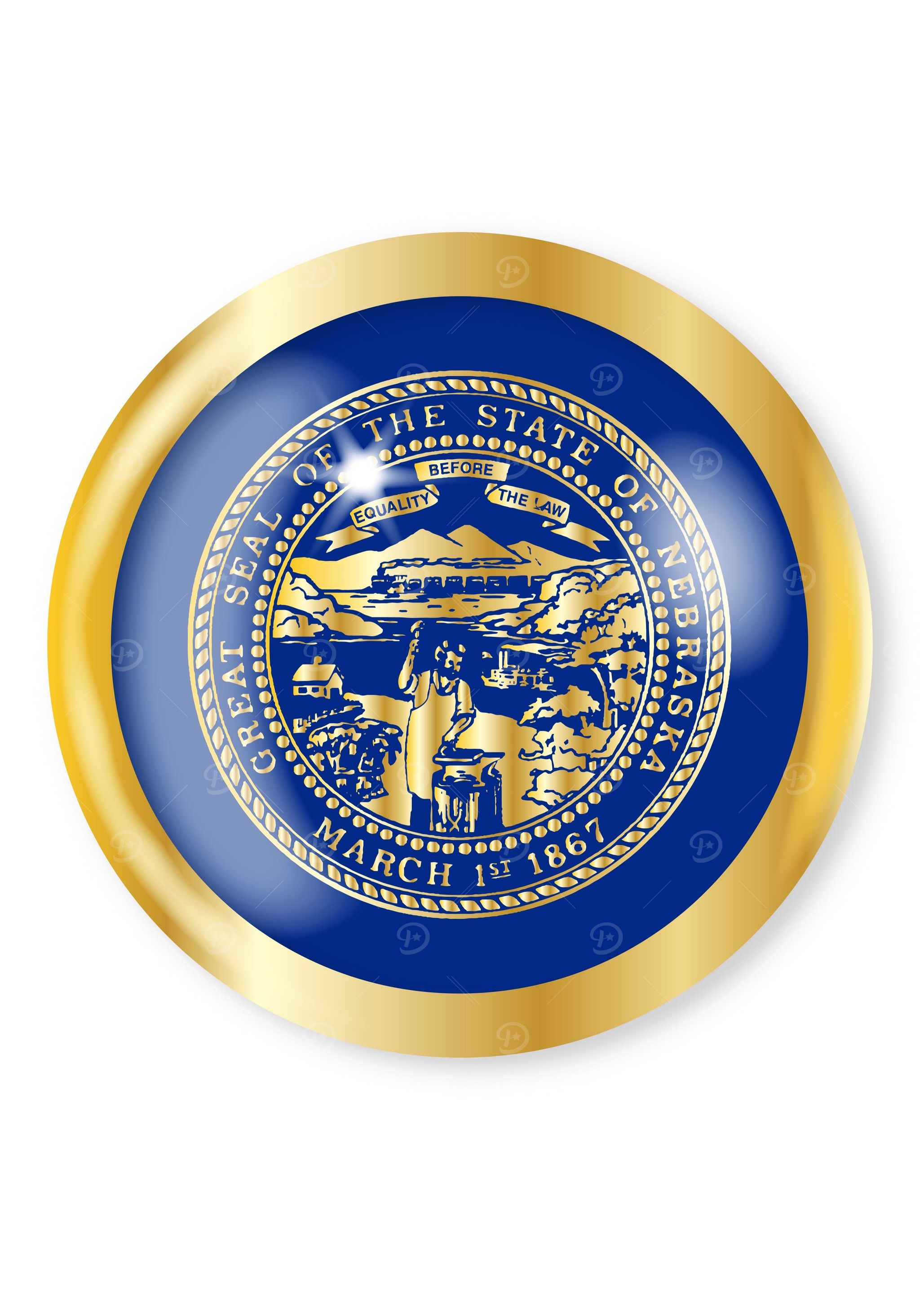 Nebraska Flag Button