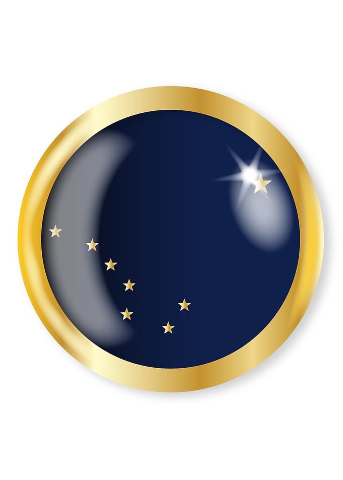 Alaska Flag Button