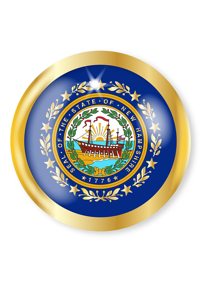 New Hampshire Flag Button