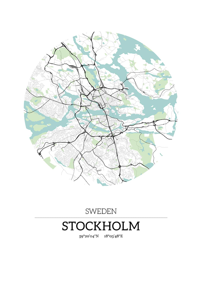 Stockholm Sweden City Map