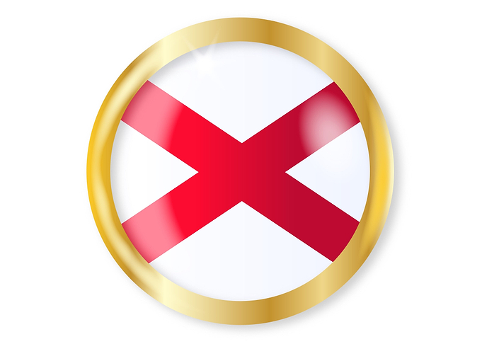 Alabama Flag Button