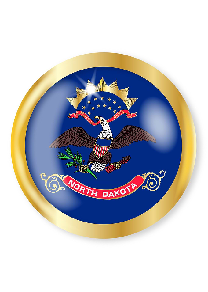 North Dakota Flag Button