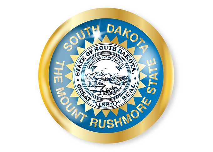 South Dakota Flag Button