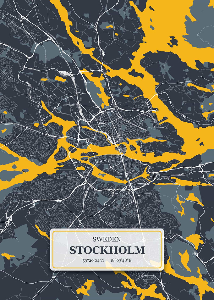 Stockholm Sweden City Map