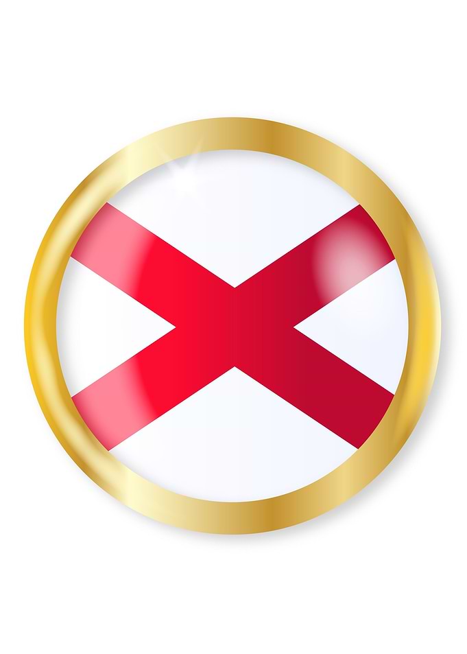 Alabama Flag Button