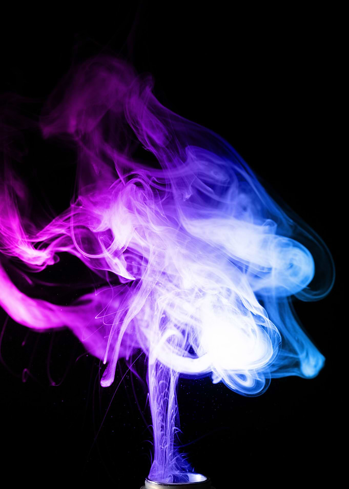 Colorful clouds of vape