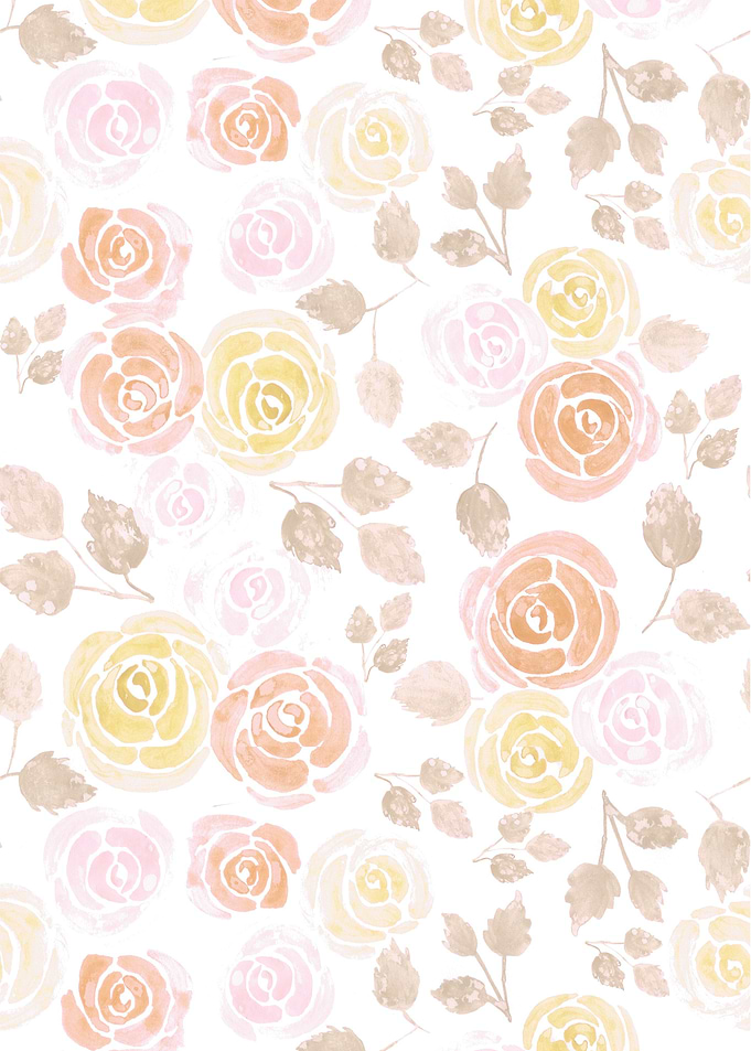 Watercolor orange roses