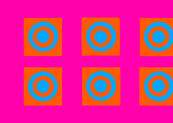 Blue Circles on Pink