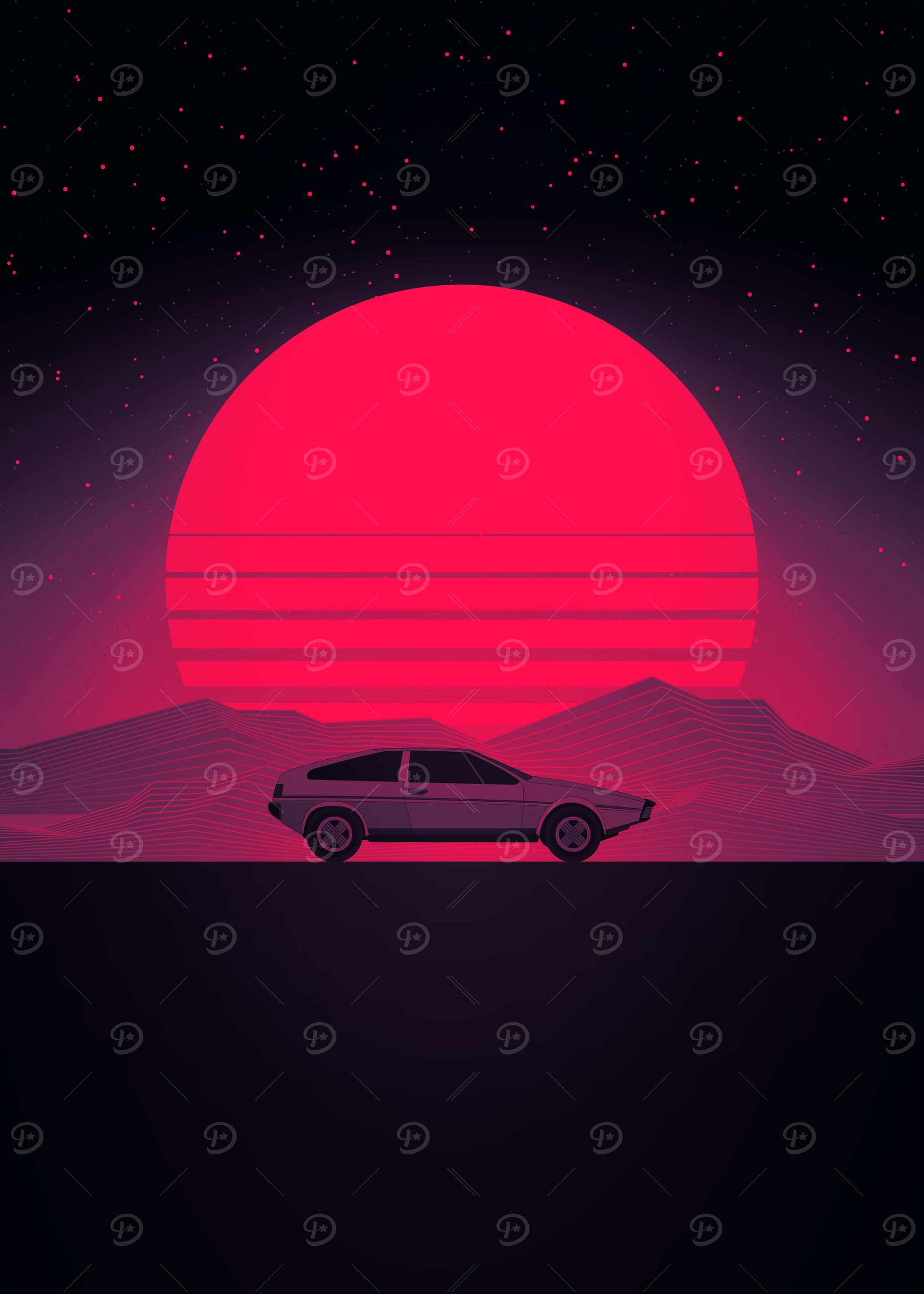 Sunset Future Car Drive