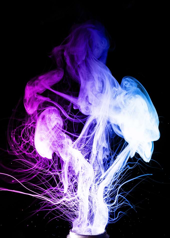 Colorful clouds of vape