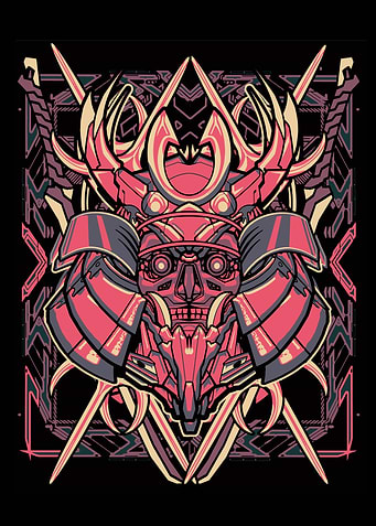 samurai skull robot