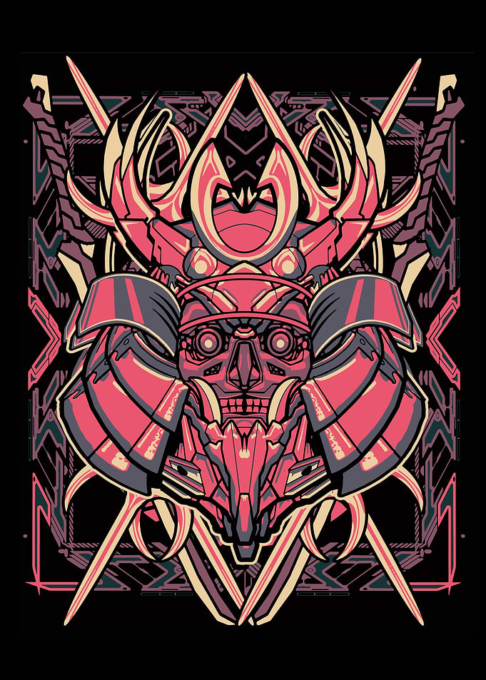 samurai skull robot