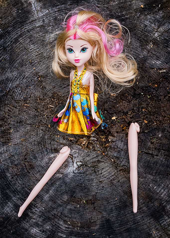 Disabled abandoned doll