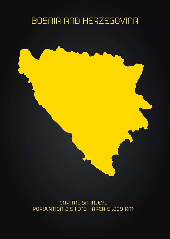 MAP ART BOSNIA AND HERZEGO