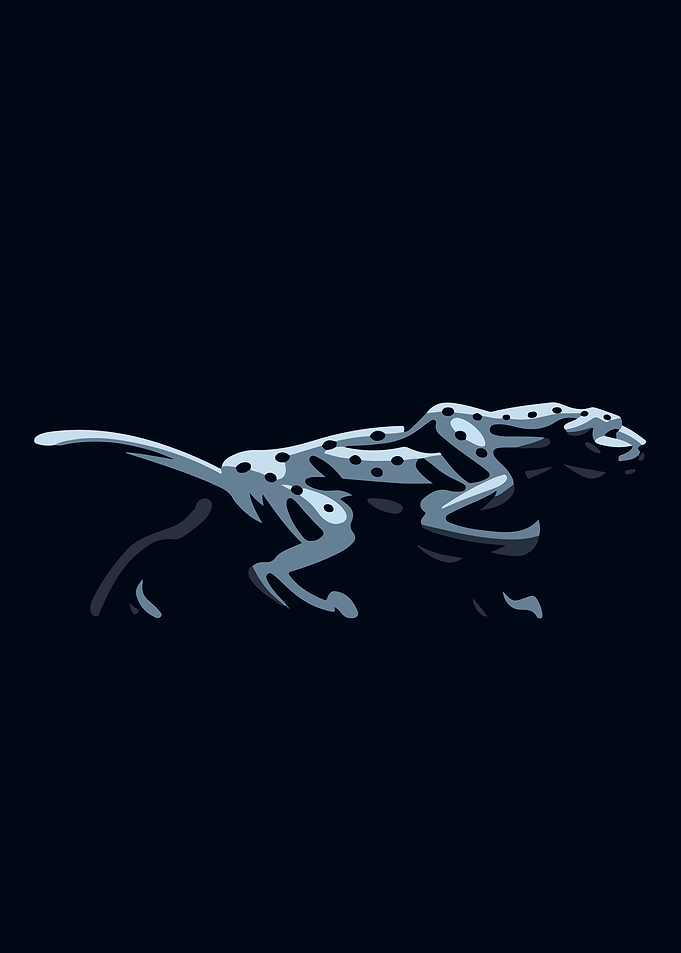 blue jaguar vector art