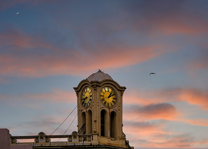Clock Tower at Dusk