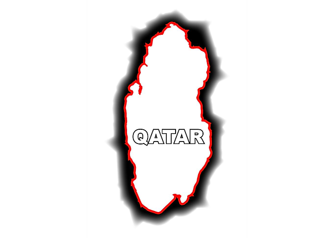 Outline Map of Qatar