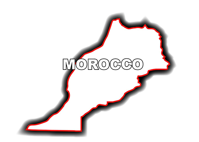 Outline Map of Morocco