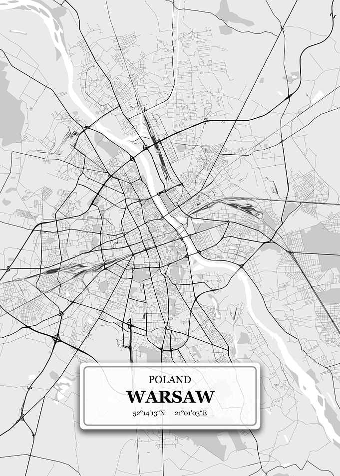 Warsaw Poland City Map