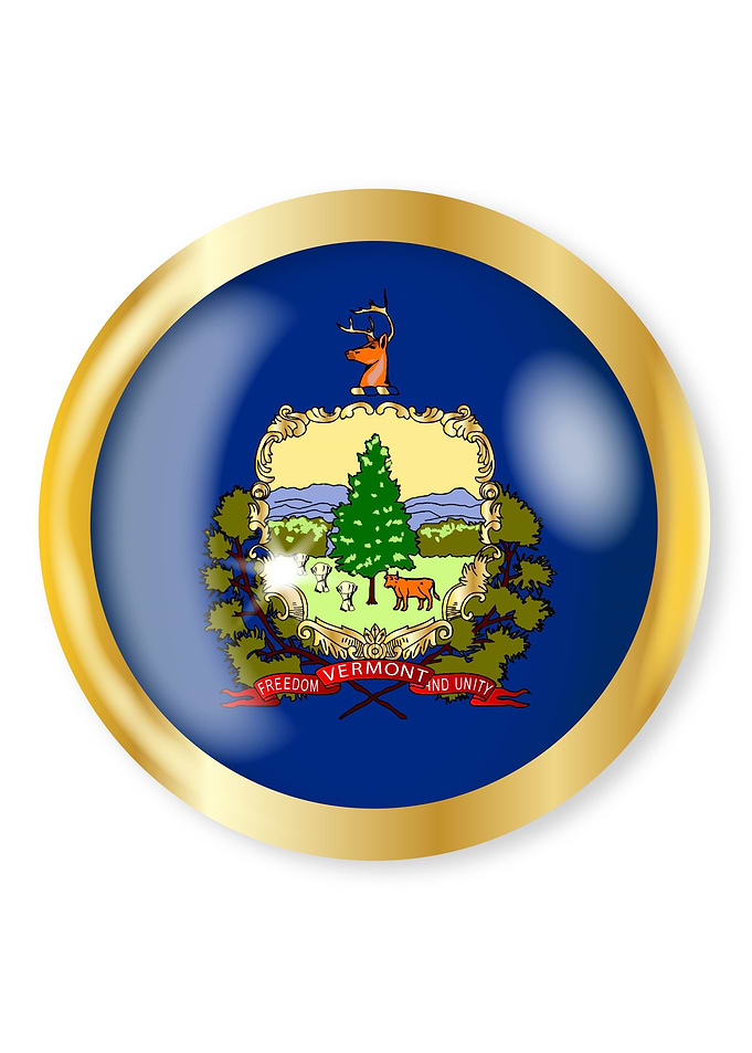 Vermont Flag Button