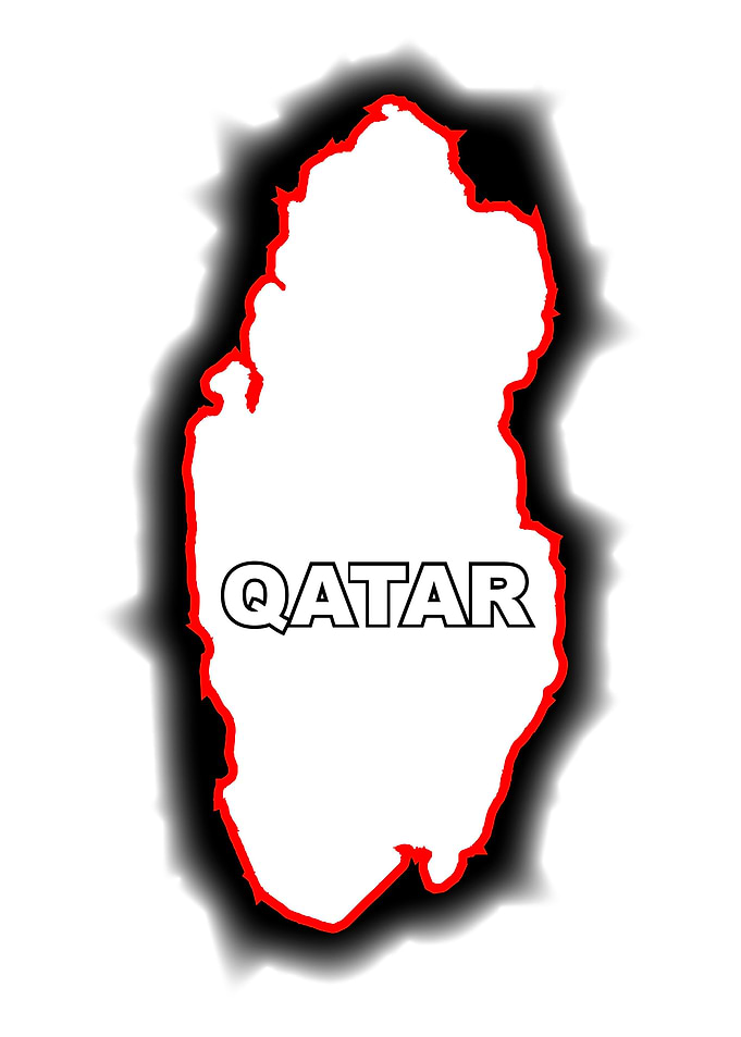 Outline Map of Qatar