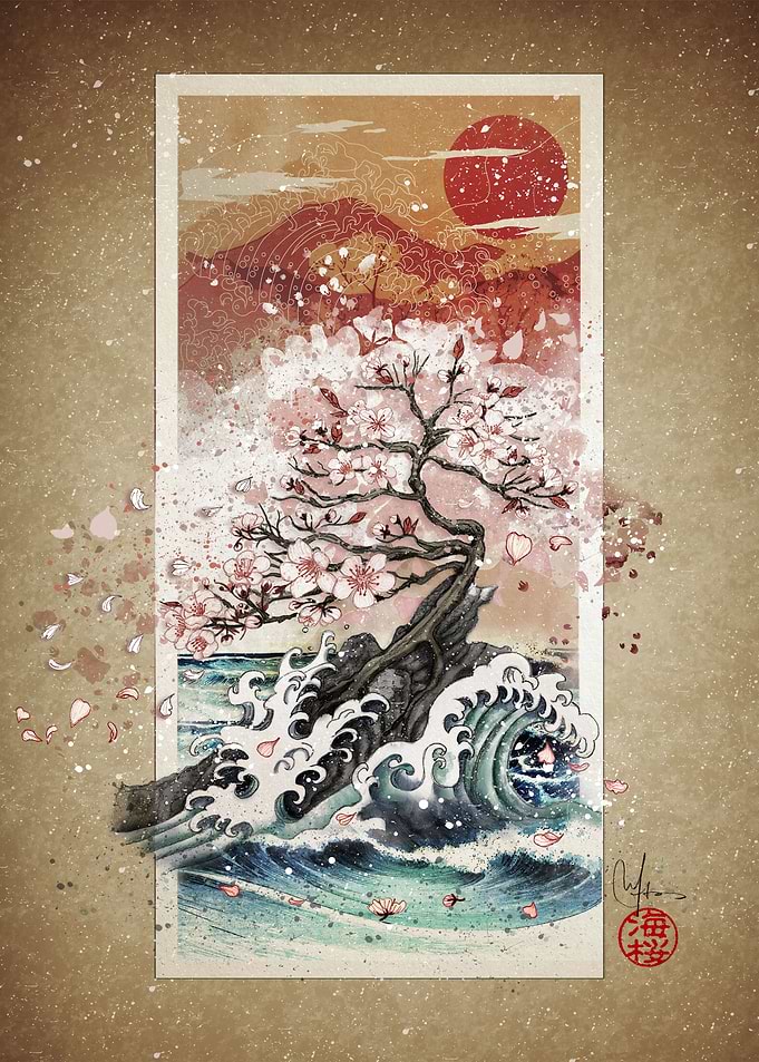 sakura blossom waves