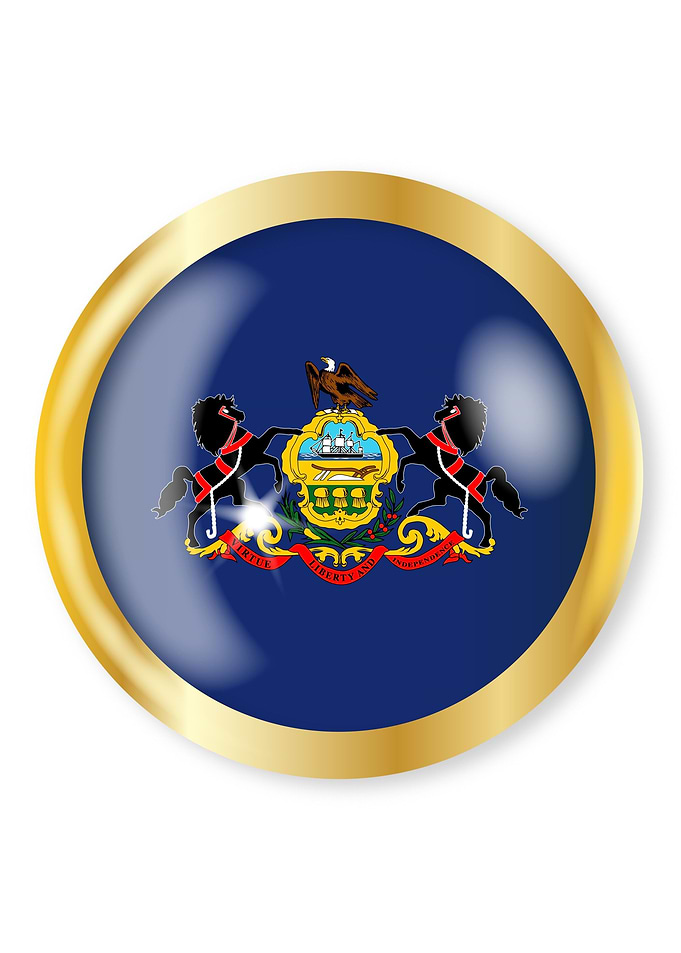 Pennsylvania Flag Button