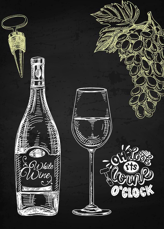 Wine lettering blackboard