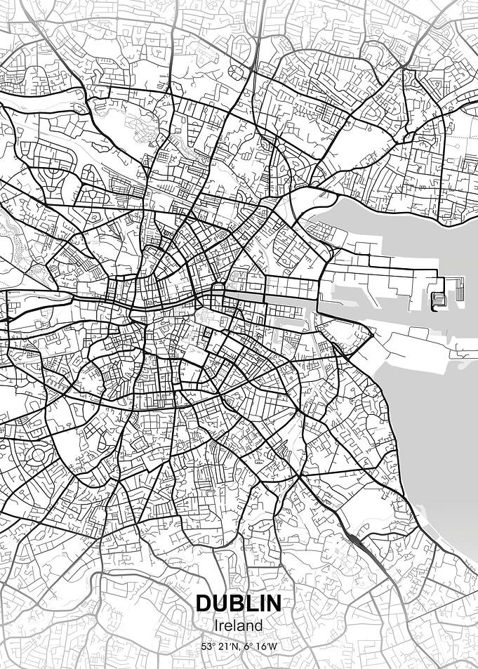 dublin Ireland city map