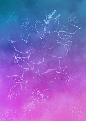 flower line watercolor