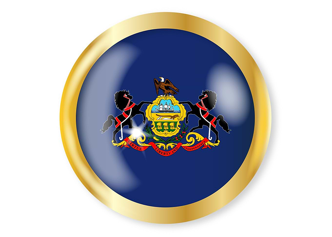 Pennsylvania Flag Button