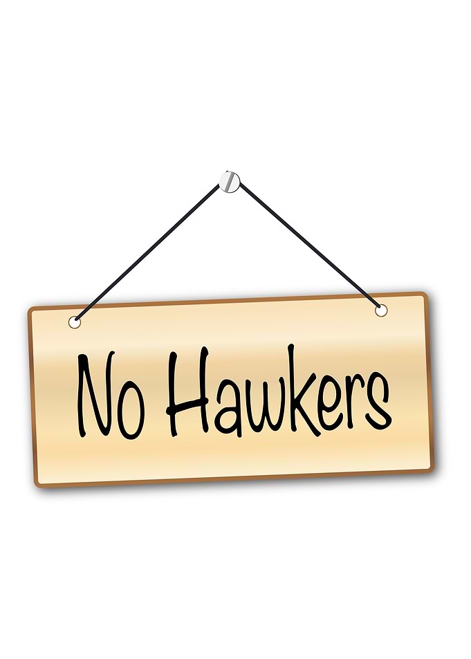 No Hawkers Sign