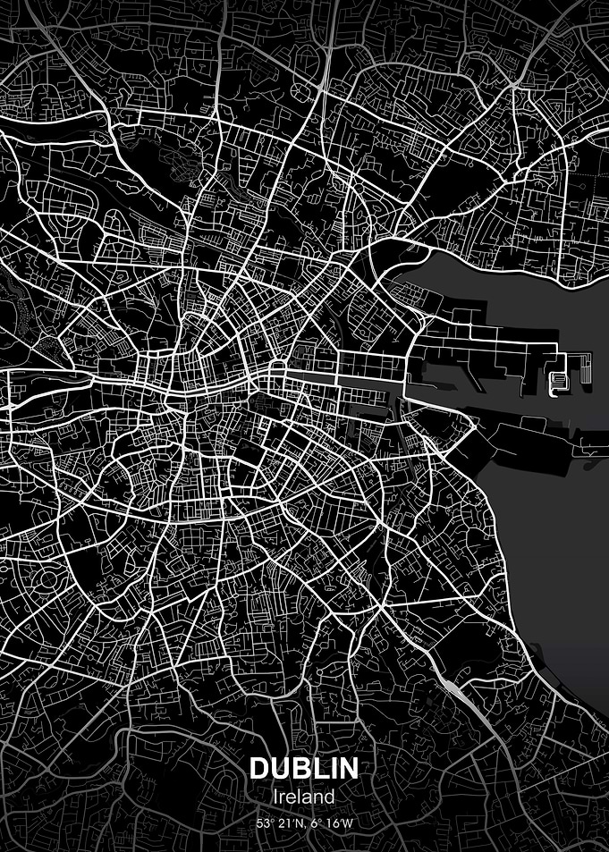 dublin Ireland city map