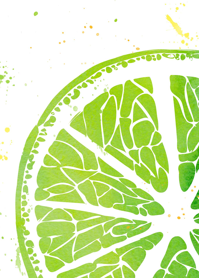 watercolour green lime