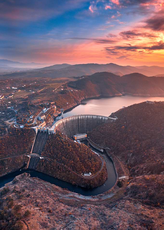 Sunset over Kardjali dam