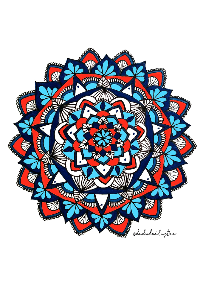 Mandala orange blue