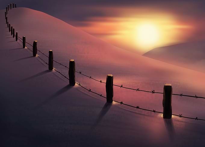 Snowy hills