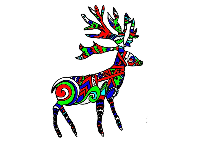 Christmas Deer Mandala art