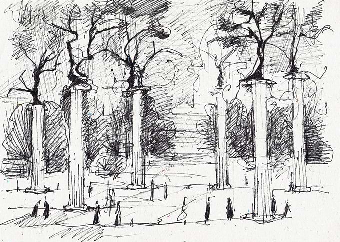 Black and White Garden