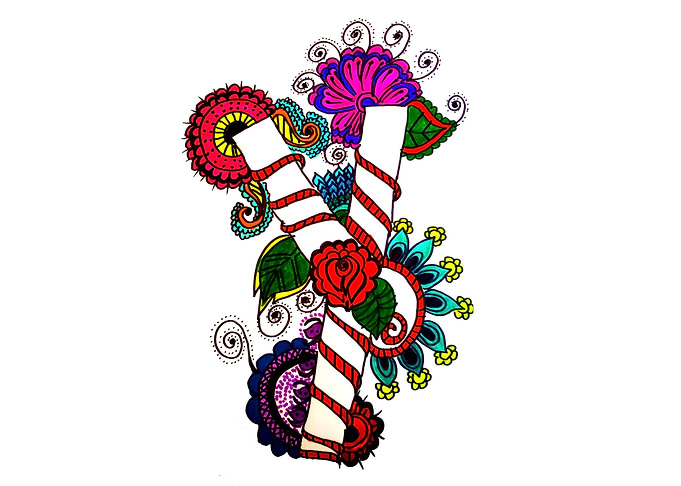 Letter Y with Mandala Art
