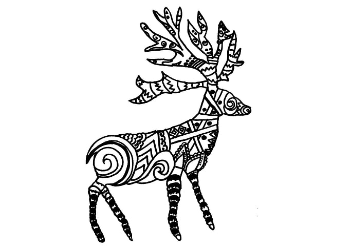 Christmas Deer Mandala Art