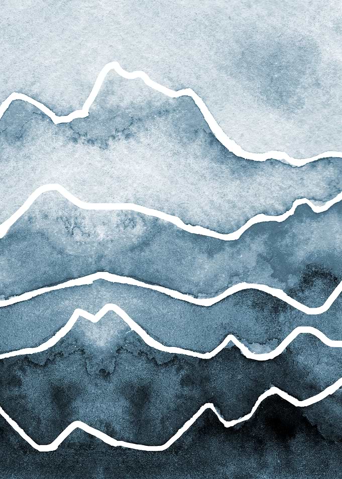 Mountain layers watercolor