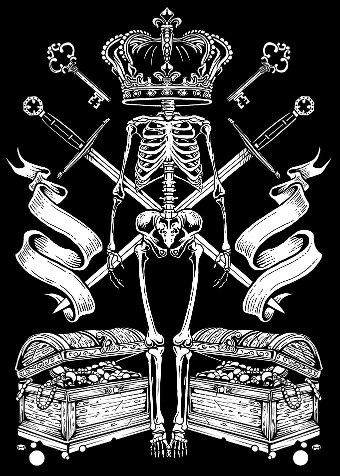 Skeleton with Treasure
