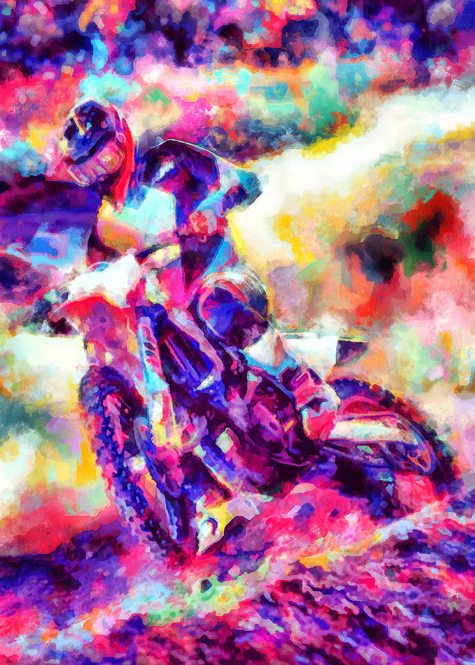 Motocross Action Poster