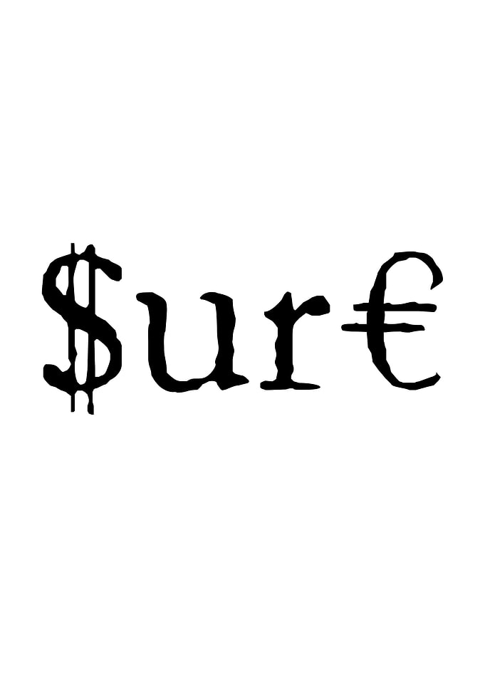 Sure For Money On White